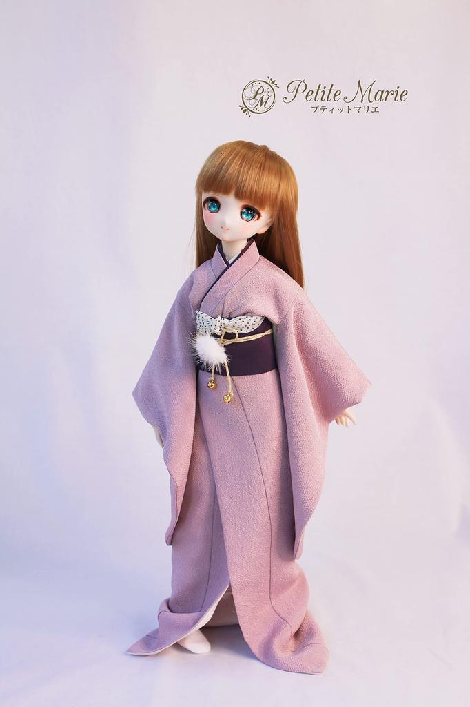 [Petite Marie] 13 MDD DDP Compatible Formal Kimono 9-Piece Set (Uchikake, Kimono, Undergarment, Obi, Obiage, Obijime, 2 Koshihimo, Fur Trim, Tabi)