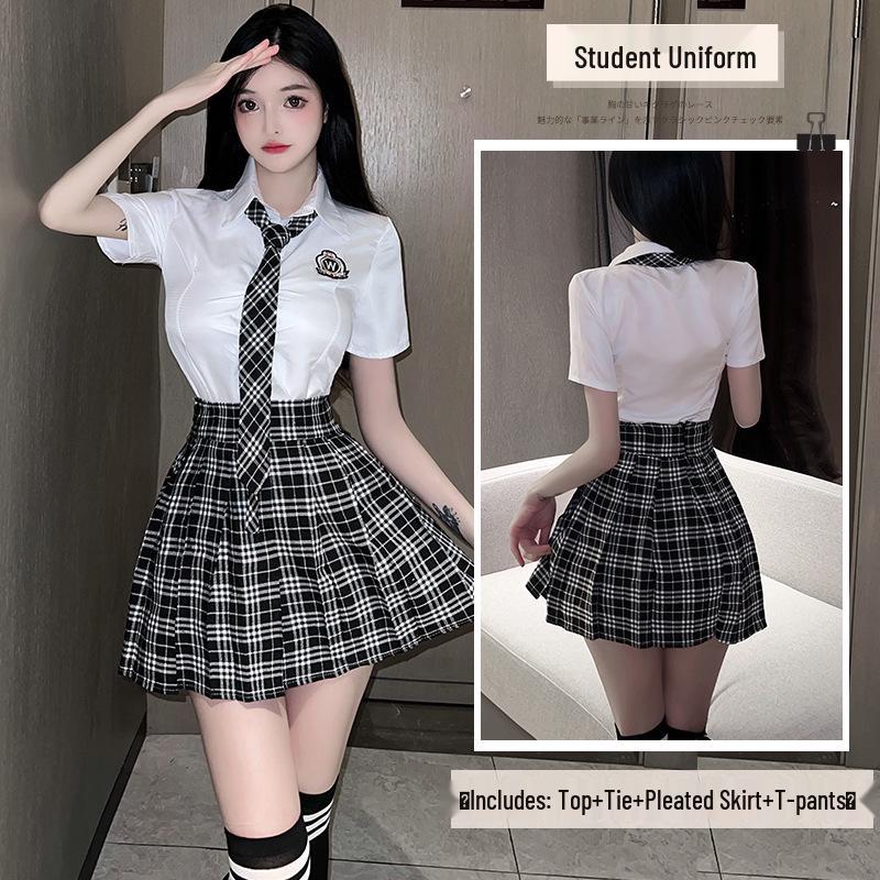 Rain Love Xin School Uniform Cosplay: Plaid Tie and Pure Style Korean-Japanese Student Outfit