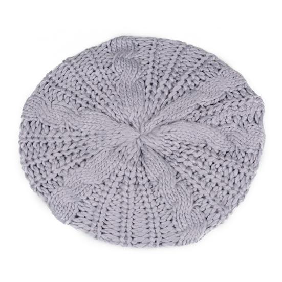 Women Fall Winter Hat Knitted Bonnet Solid Color Elastic Twisted Texture Keep