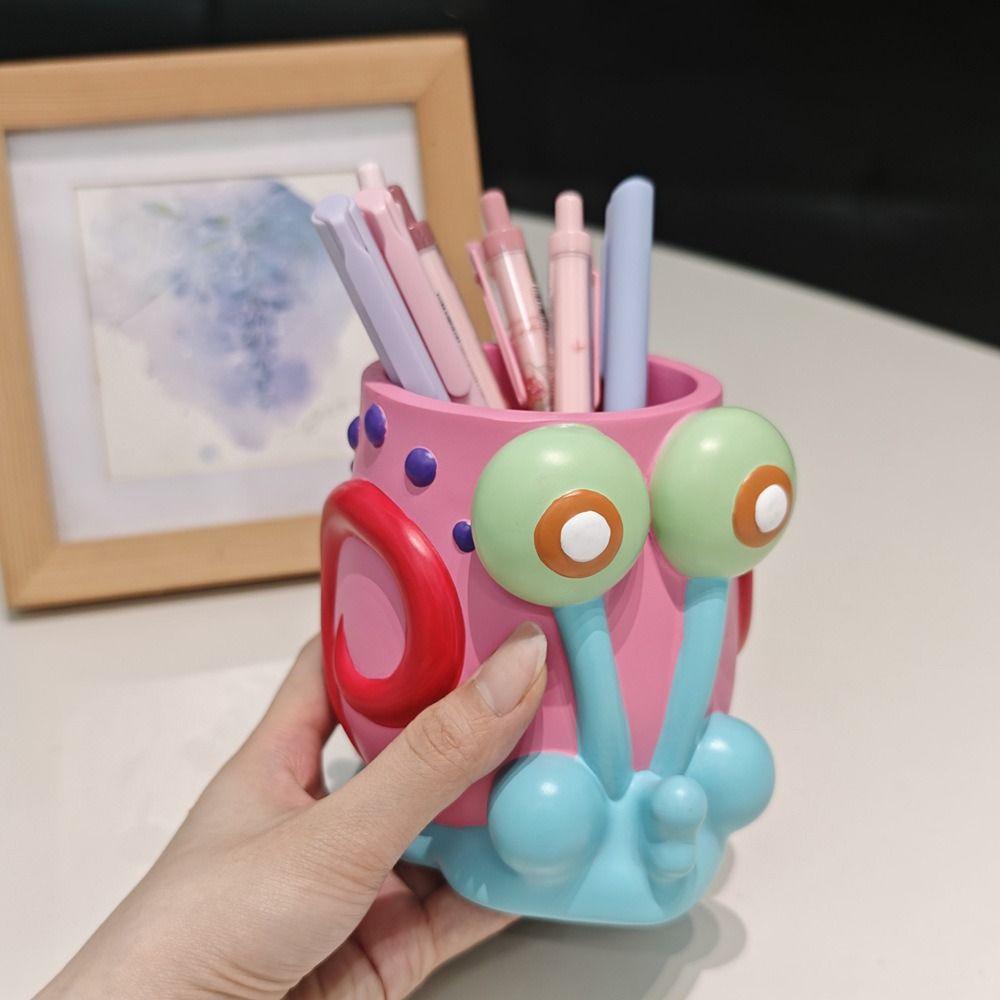 Large Capacity Makeup Brush Holder Snail Pen Container Funny Pen Holder School Supplies