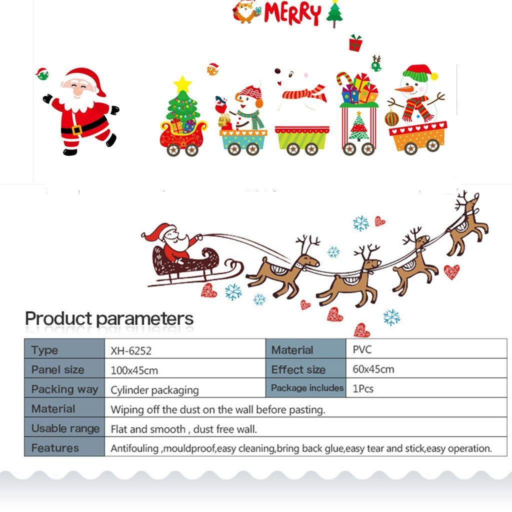 Home Holiday Scene Xmas Decoration Santa Claus Wall Sticker Home Decals Christmas Window Stickers