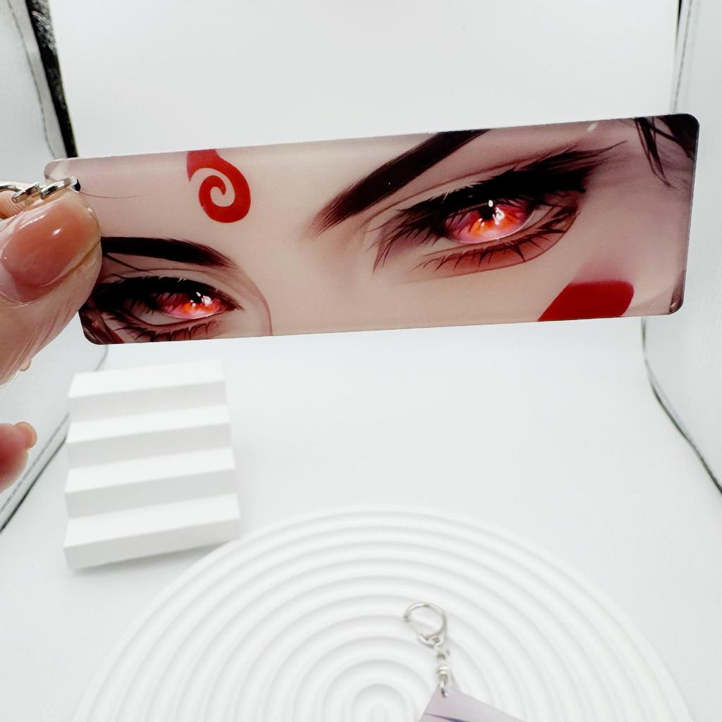Nezha & Ao Bing Light-Up Acrylic Keychain with Transparent Eye Charm and Backpack Pendant