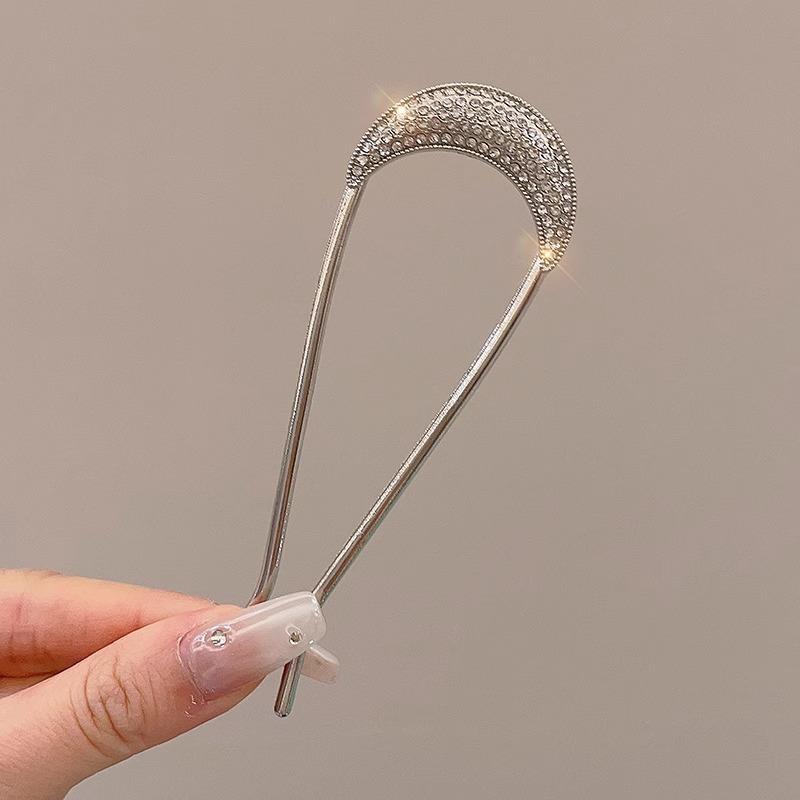 New Hairpin Female Disc Hair Artifact U-shaped Fixed Four Toothed Insert Comb Hairpin Ancient Style Flower Headpiece