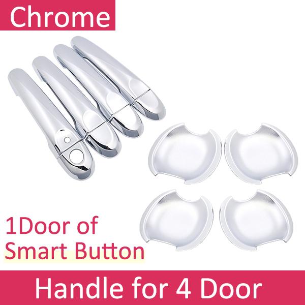 For Nissan Micra K13 Renault Puls 2011~ Chrome Door Handle Cover Car Accessories Stickers Trim Set 2012 2014 2016 2017