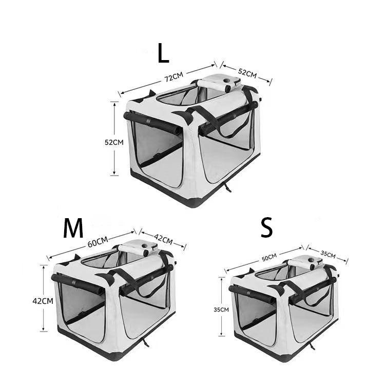 Soft Dog Crates Kennel for Pets 3 Door Soft Sided Folding Travel Pet Car Carrier with Straps and Mat for Dogs, Cats, Rabbits