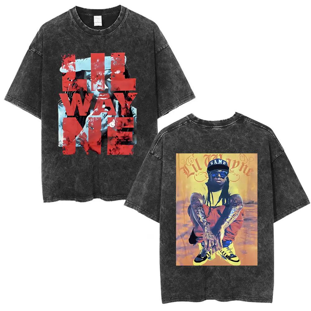 Washed Vintage Rapper Lil Wayne I Am Not A Human Being Graphic Tshirts Men Women Fashion Hip Hop Short Sleeve Oversized T Shirt