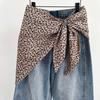 Imitation Silk Women's Silk Scarf Cashew Floral Ruched Skirts Triangle Scarf Belt  Jeans Decoration