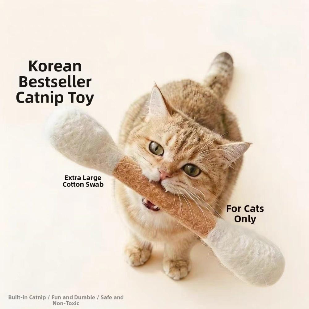 3PCS Bite Resistant Giant Qtip Cat Toy Anti-Boredom Cat Grinding Biting Stick Dental Care