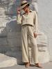 Modisches Frühjahrs-Freizeit-Oversize-Langarm-Strickjacken-Zweiteiler-Set für Damen, einfarbiges Outfit