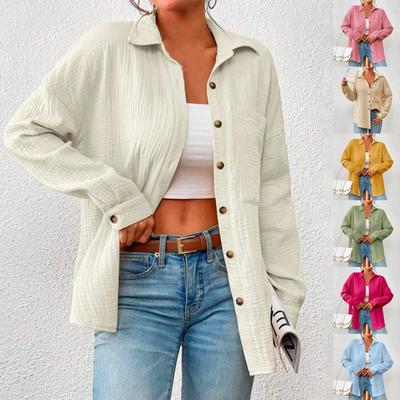 Fall Women's Shirt With Dropped Shoulders And Long Sleeves