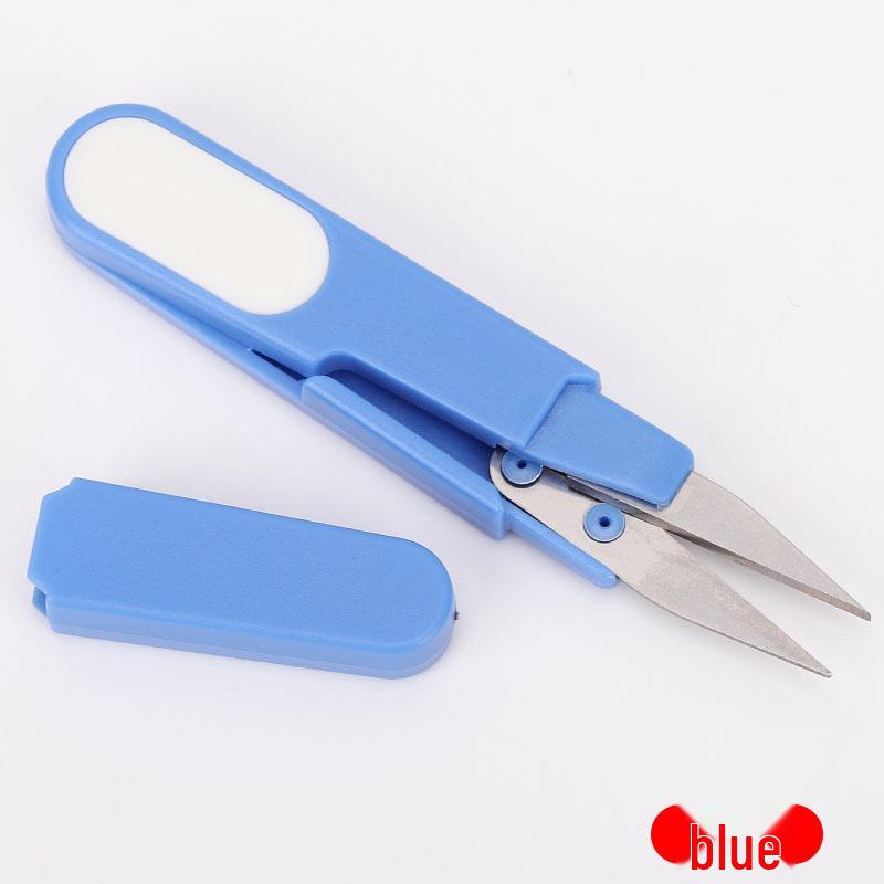 Colorful U-Shaped Spring Scissors for Cross Stitch, Yarn, and Thread Trimming – Perfect for Sewing and Household Use