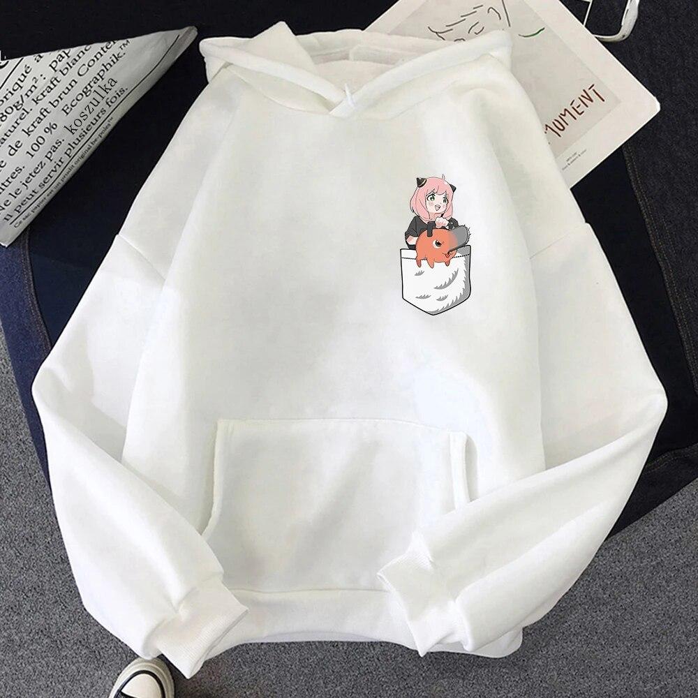 Cute Anya and Pochita Classic Hoodie Hoodies Winter Anime SPY X FAMILY Women Spring/Autumn Unisex Sweatshirt Harajuku Sudaderas Unisex