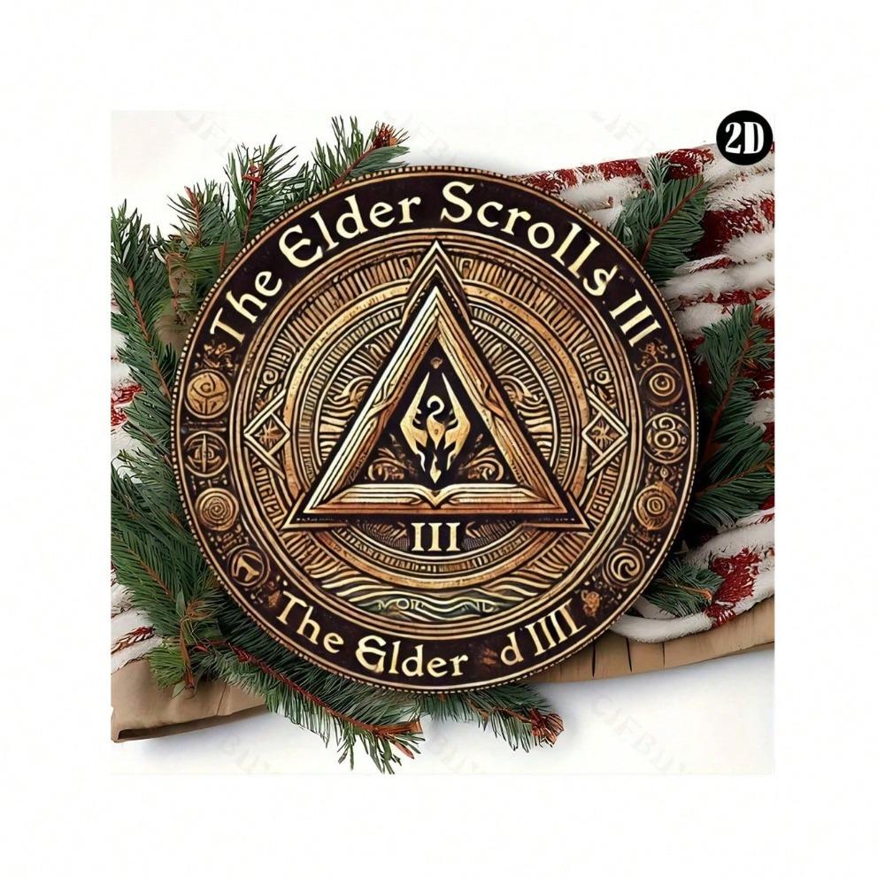 Vintage Metal Wall Art Morrowind Elder Scrolls III Round Aluminum Sign Home Office Decor Gift
