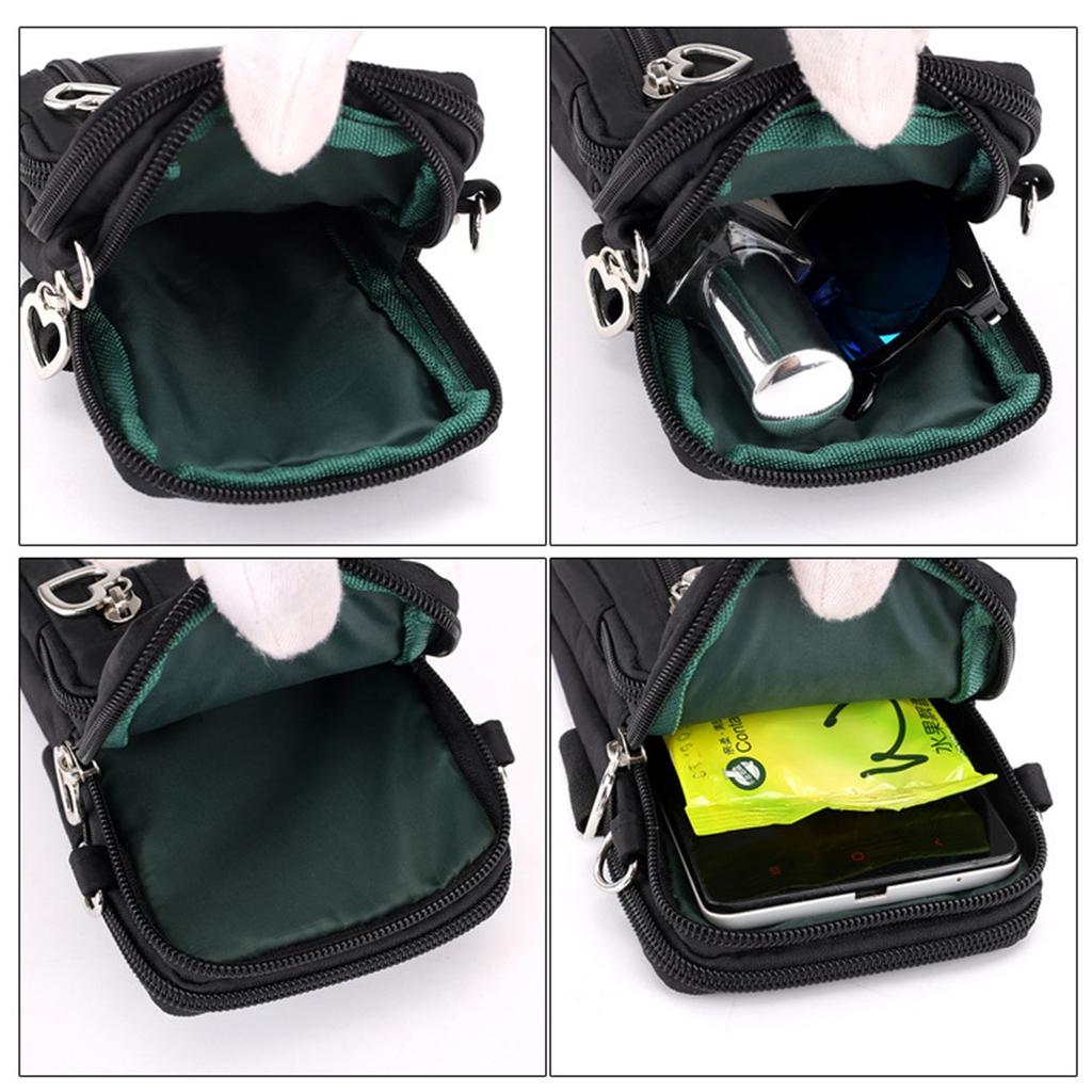 Women Nylon Cell Phone Purse Travel Crossbody Bag Wristband Sport Armband