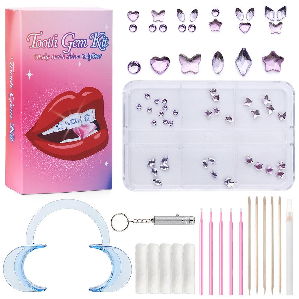 Dental Diamond Tooth Decoration, Tooth Diamond Tool Diy Set, Tooth Sticker, Diamond Love Horse Eye Decoration