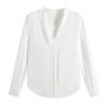 2025 Spring Korean V-Neck Long Sleeve Chiffon Shirt: Versatile & Slimming Women's Top