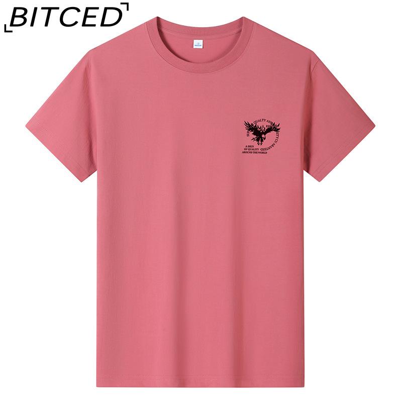 BITCED Хлопковая футболка с коротким рукавом, мужская модная свободная рубашка с половиной рукава, сострадательная рубашка с принтом