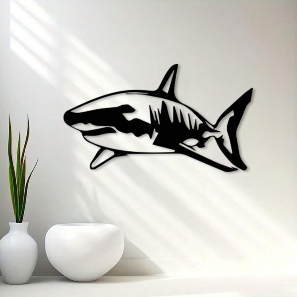 Vintage Hammerhead Shark Metal Wall Art Tropical Ocean Decor for Outdoor Coastal Villa Gift