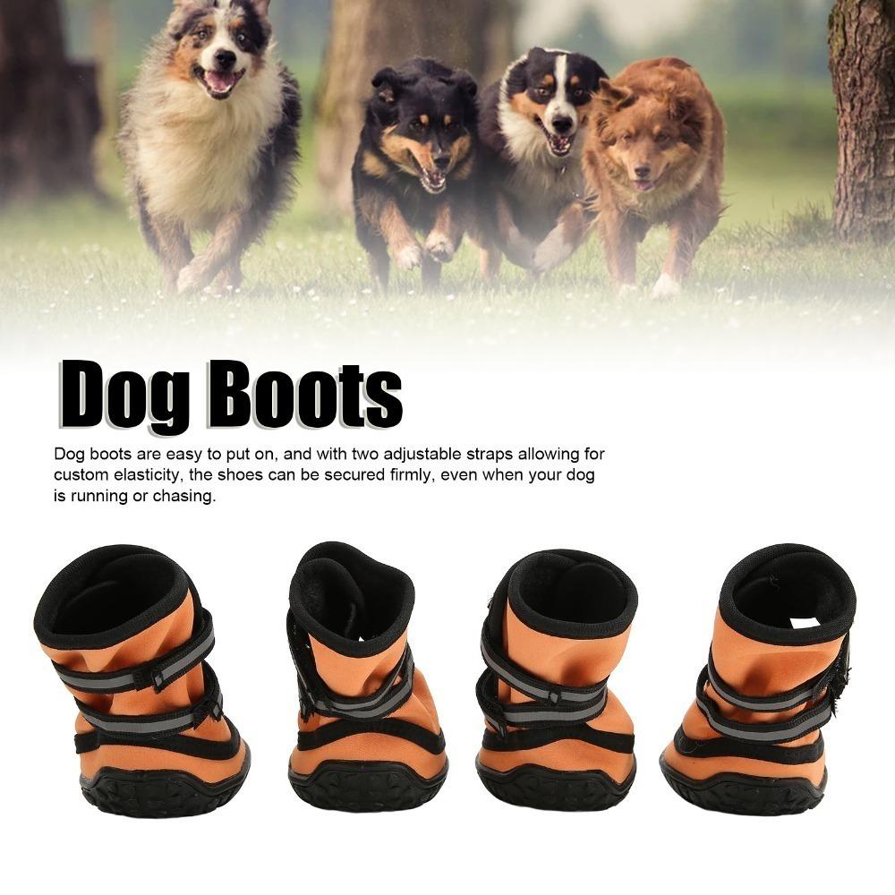 Soft Sole Dog Shoes Adjustable Strap Dog Anti-slip Paw Shoes Pet Rain Boots  Paw Protection
