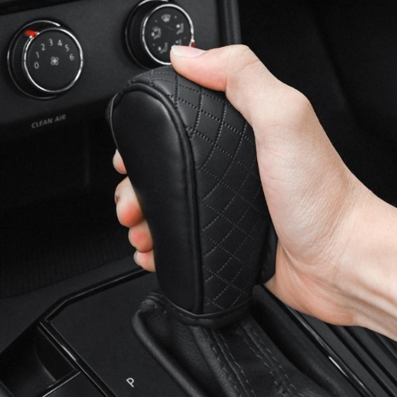 Car Gear Shifts Knob Protector Waterproof Not Slip PU Leather Cover Universal Designs Automotive Shifts Knob Cover 120mm