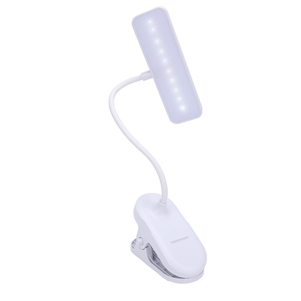 Desk Clip On Lamp 3 Color Temperature Stepless Dimming Rechargeable LED Desk Lamp with Clamp Reading Light for Headboard Bed