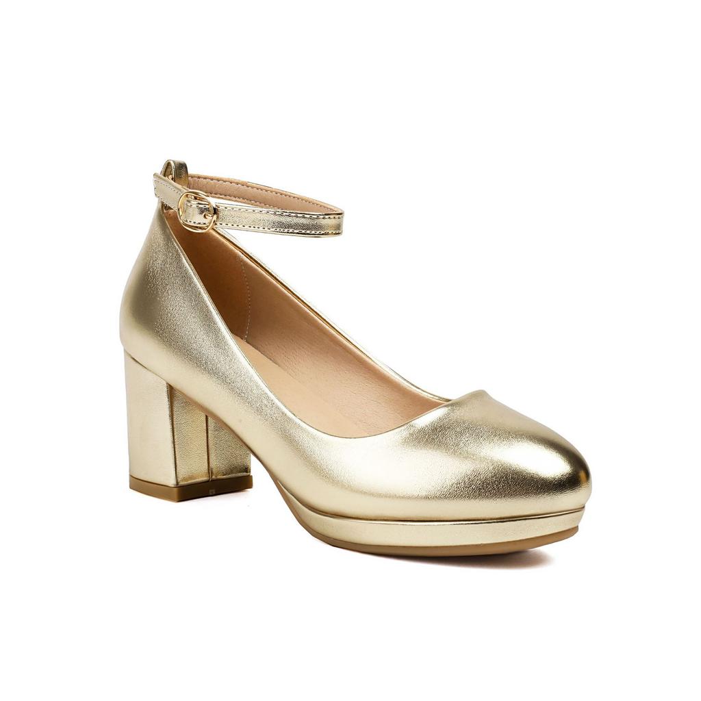 Scarpe Basse in Pelle con Tacco Alto da Donna Primavera e Autunno Scarpe Bianche Francesi da Matrimonio Scarpe Mary Jane Rialzate Retrò con Tacco Spesso e Suola Spessa