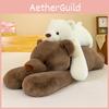 Adorable White Brown Teddy Bear Plush Doll Toy Pillow For Kids Sleep Comfort And Cuddle
