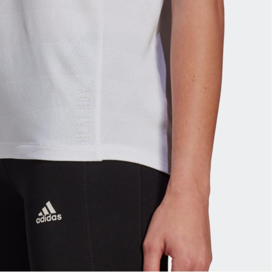 Adidas Heat Rdy Tee Solid Color Casual Running Sports T-Shirt Women Tops White GM1539