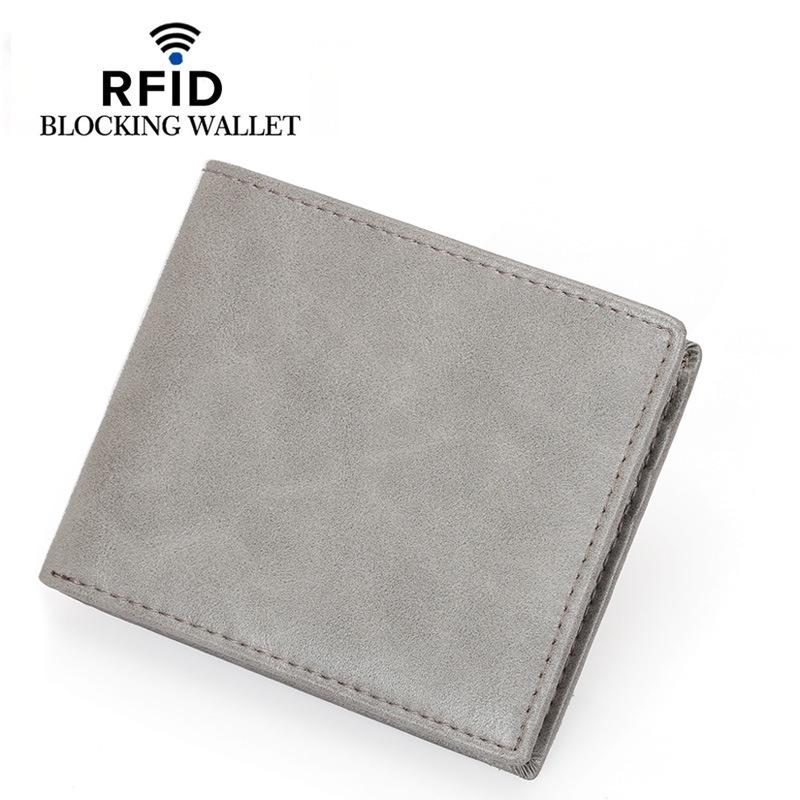New Anti-Theft Genuine Leather Retro Men's Slim Wallet and Money Clip