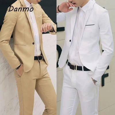 Danmo Suits Slim Wedding Set Classic Blazers Male Formal Office Business Dress Suit Male Suits 2 Piece Sets