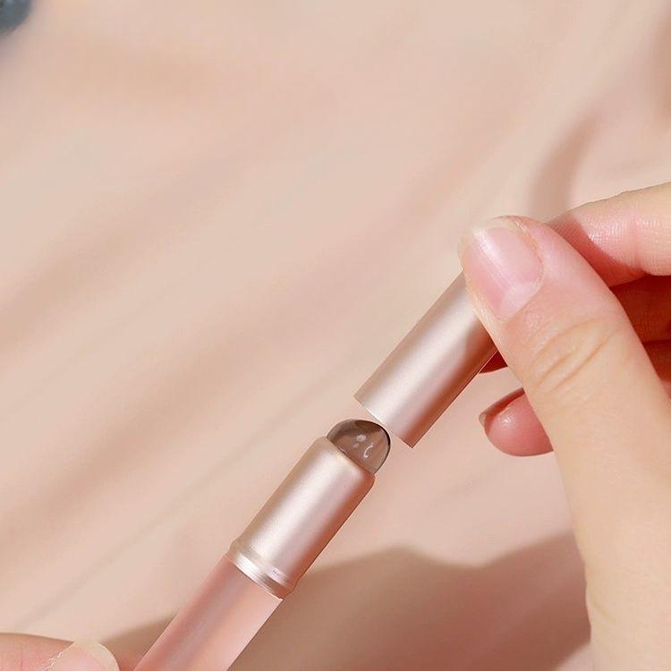 Silicone Lip Brush Lip Mud Lipstick Brush Lip Round Brush with Cover Concealer Brush Head Portable Blending Stick
