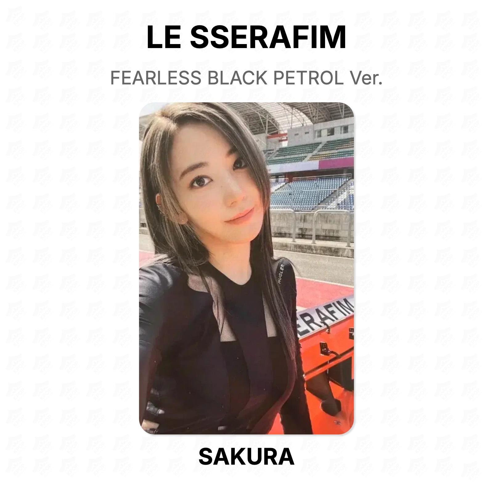 LE SSERAFIM FEARLESS BLACK PETROL Ver. Official Photocard SAKURA
