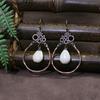 Bohemian Classic Women Geometric Tassel Wooden Earrings Vintage Gypsy Ethnic Circle Flower India Dangle Earrings Jhumka Jewelry