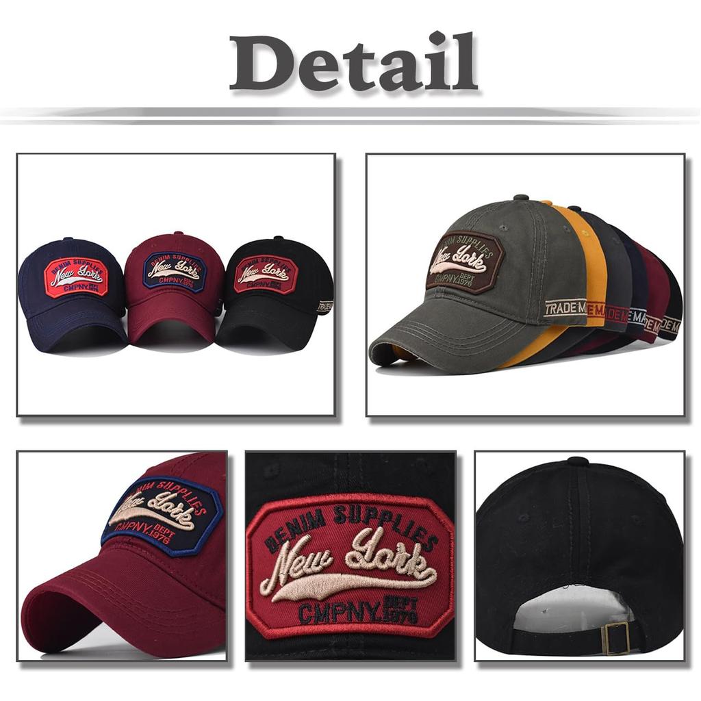 Baseball CZA425 [White Fang] Hat, Cap, Cap, Cotton, Embroidered, Casual, Stylish, Breathable, Men's, Women's, (Black)