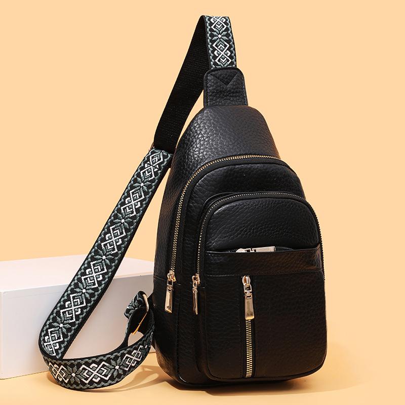 Women's Chest Bag Wide Shoulder Bag Vintage Crossbody Bag