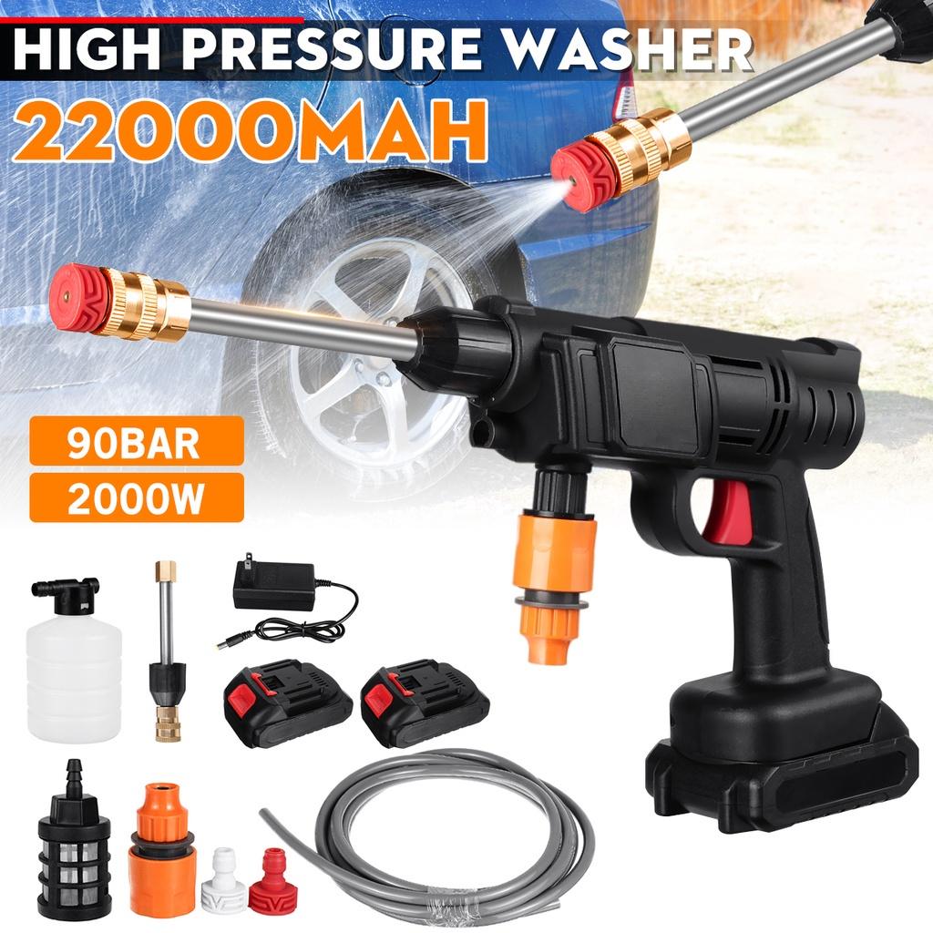 2000W 90Bar High Pressure Car Washer Water Guns Portable Cordless Pressure Car Washing Machine Cleaner Adjustable Nozzle