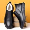 Chaussures d'hiver chaudes en coton pour hommes Nouveau designer Hautes Antidérapantes Cuir Mode Masculine Noir Décontractées Chaussures de Conduite Homme