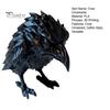 Niche Style Gothic Decor 3D Printed Crow Ornament, Realistic Black Raven Bird Figurines Figurine, Halloween Theme Statues for Bookshelf Desktop