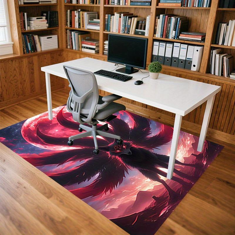 1pc Wolf Moon Themed Rug for Home Decor, Non-slip Office Carpet, Chair mat, Outdoor Mat, Christmas and Halloween gifts-0731036