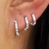 New Fashion 925 Sterling Silver Simple Zircon Round Multiple Size Gold Plated Hoop Earrings for Women Fine Jewelry