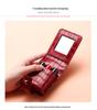 Crocodile Pattern Portable Cowhide Makeup & Coin Pouch with Mirror