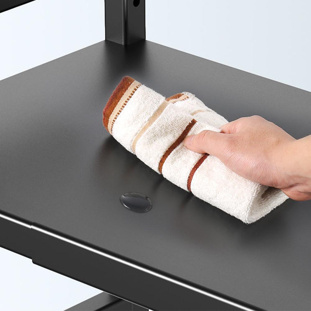 Microwave Shelf 6 Hooks Kitchen Stand with Cutting Boards Stand Microwave Oven Rack for Kitchen Shelves Counter Top Organizer