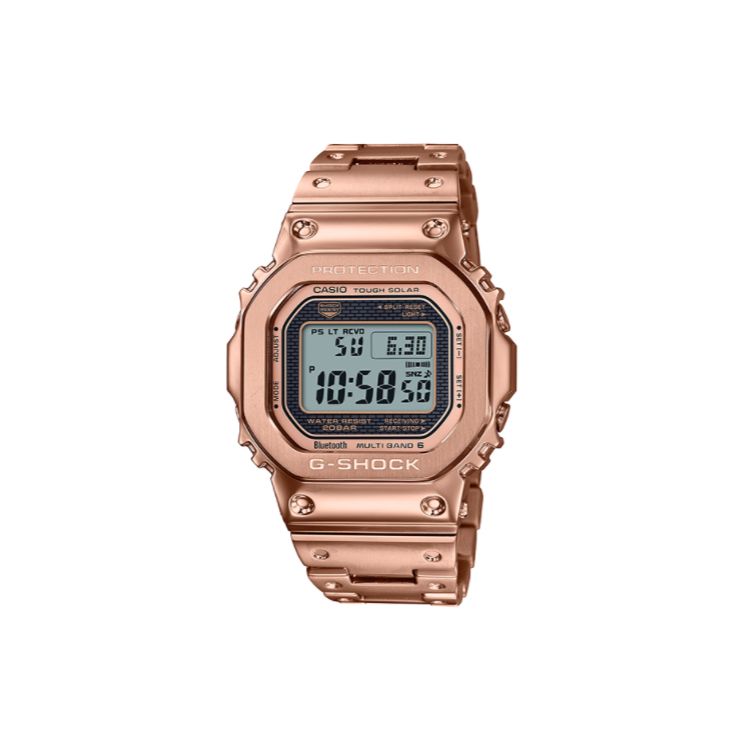 Casio Men's Gray G-Shock B5000 Series Metal Square Waterproof Bluetooth Solar Quartz Movet Stainless Steel Strap Watches Gmw-B5000gd-4