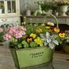 Green Ovals Planter With Decorative Spout High Leg Flower Stand Outdoor Planter For Garden Balcony