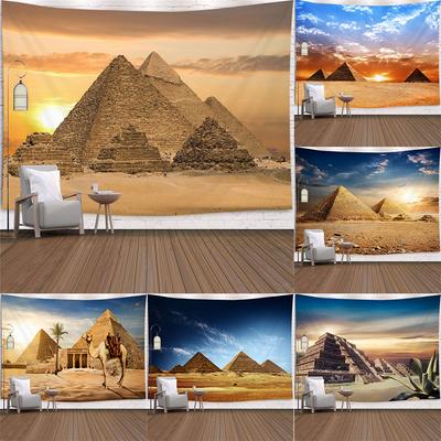 Egyptian Sacred Pyramid Landscape Printing Pattern Tapestry Home Living Room Room Wall Decor Background Cloth Tapestry