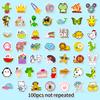 100 Small Size 4cm Mixed Cartoon Animal Children's Stickers DIY Luggage Computer Waterproof Stickers