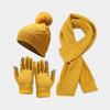 Adult Knitted Hat Scarf Gloves Set With Thick Warmth For Winter Outdoor Use
