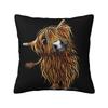 Highland Cow Print Scottish Coooweee By Shirley Macarthur Square Pillowcase Pillow Cover Cushion Throw Pillow for Home Car