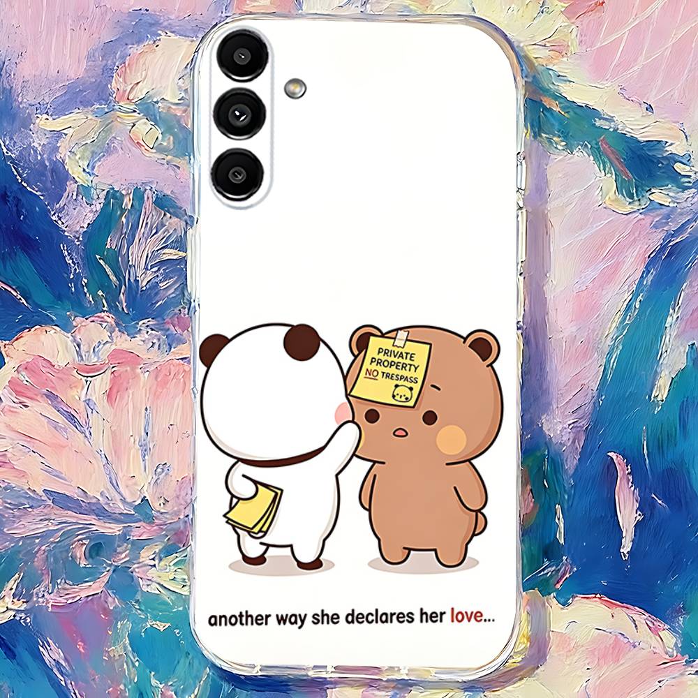 Cute BuBu And D-DuDu Clear Phone case suitable for  Samsung S30,S25,S24,S23,S21,S22,S20,S10,5G,FE,lite,PIus,Ultra Transparent