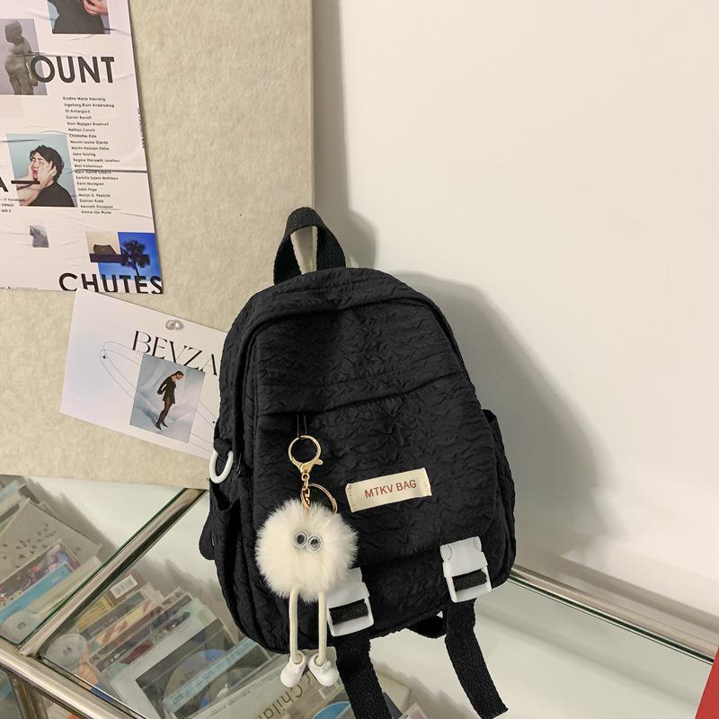 Adorable Candy Color Backpack with Korean Pendant - Milky Macaron Shades for Students